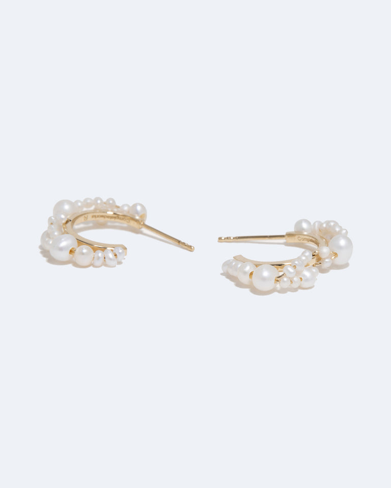 Stratus - Pearl and Recycled Gold Vermeil Earrings