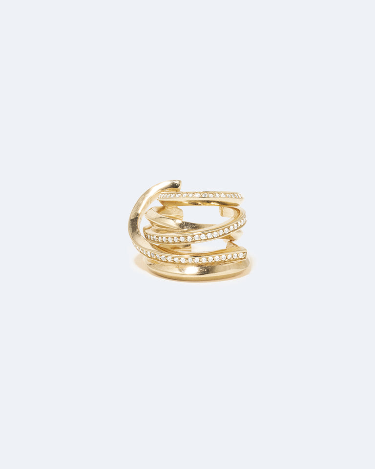 Stratum III - White Topaz and Gold Vermeil Ear Cuff
