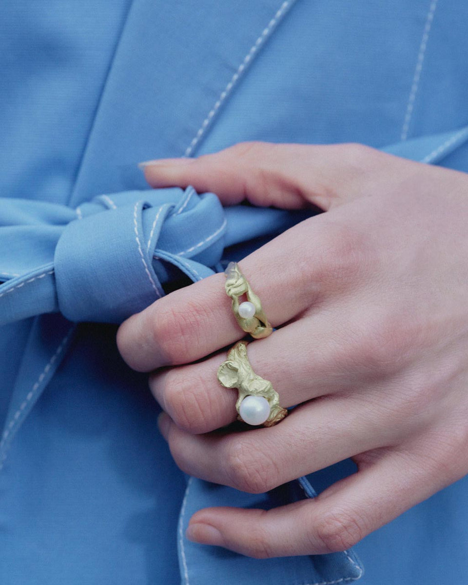 Treacle - Pearl and Recycled Gold Vermeil Ring