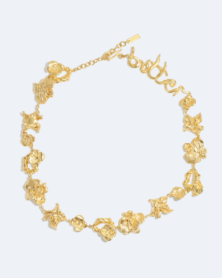 Time Passes Into Tributaries - Gold Plated Necklace