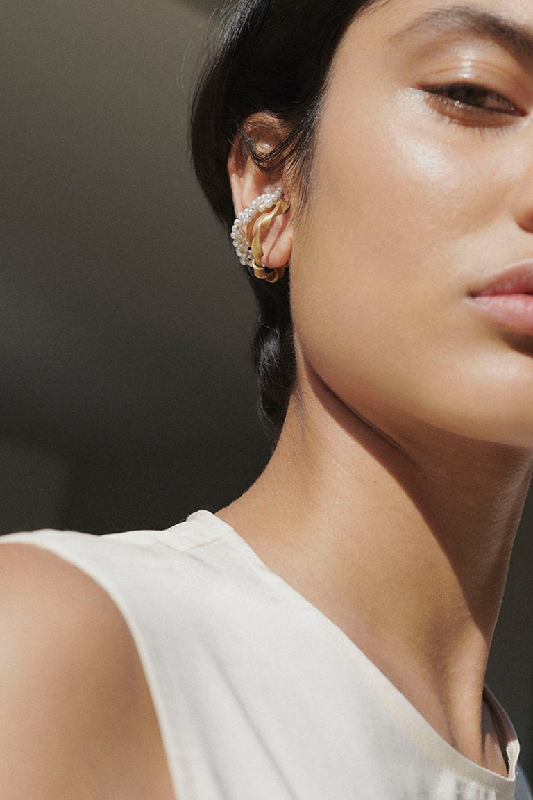 A Negotiation with the Infinite - Freshwater Pearl and Gold Vermeil Ear Cuff