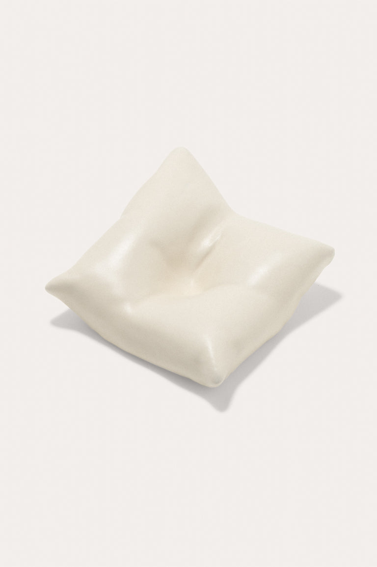 Bumped II - Ceramic Cushion in Matte White
