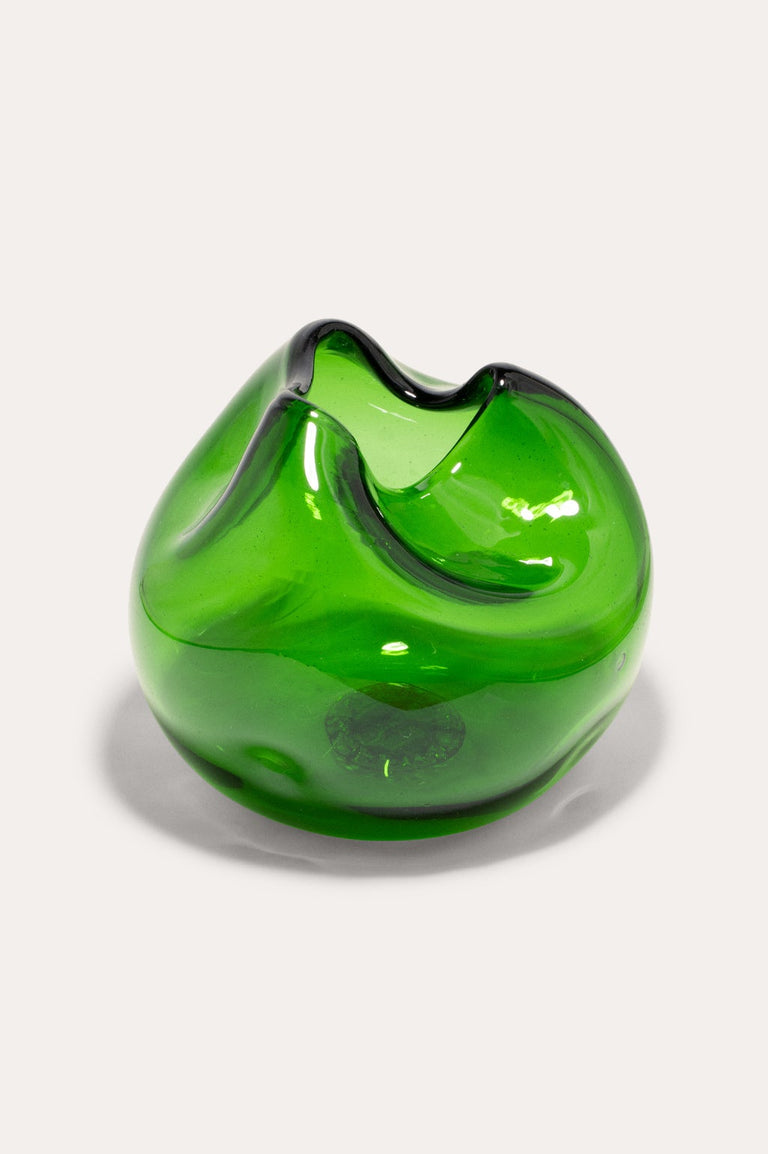 The Bubble to End all Bubbles - Recycled Glass Vase in Green