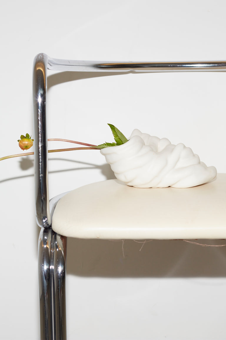Don't Slouch! - Medium Vase in Matte White