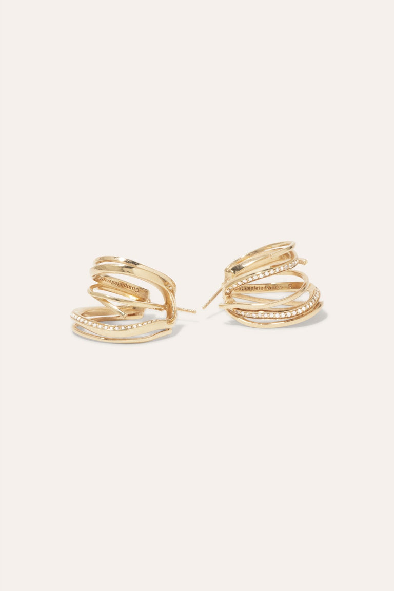 Stratum - White Topaz and Gold Vermeil Earrings