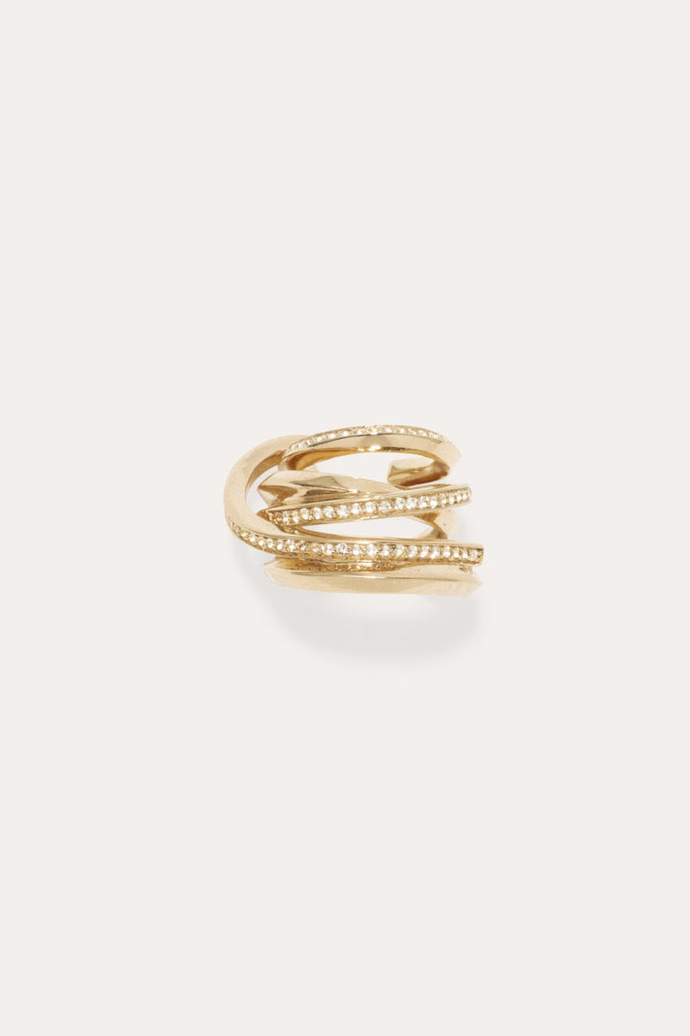Stratum III - White Topaz and Gold Vermeil Ear Cuff