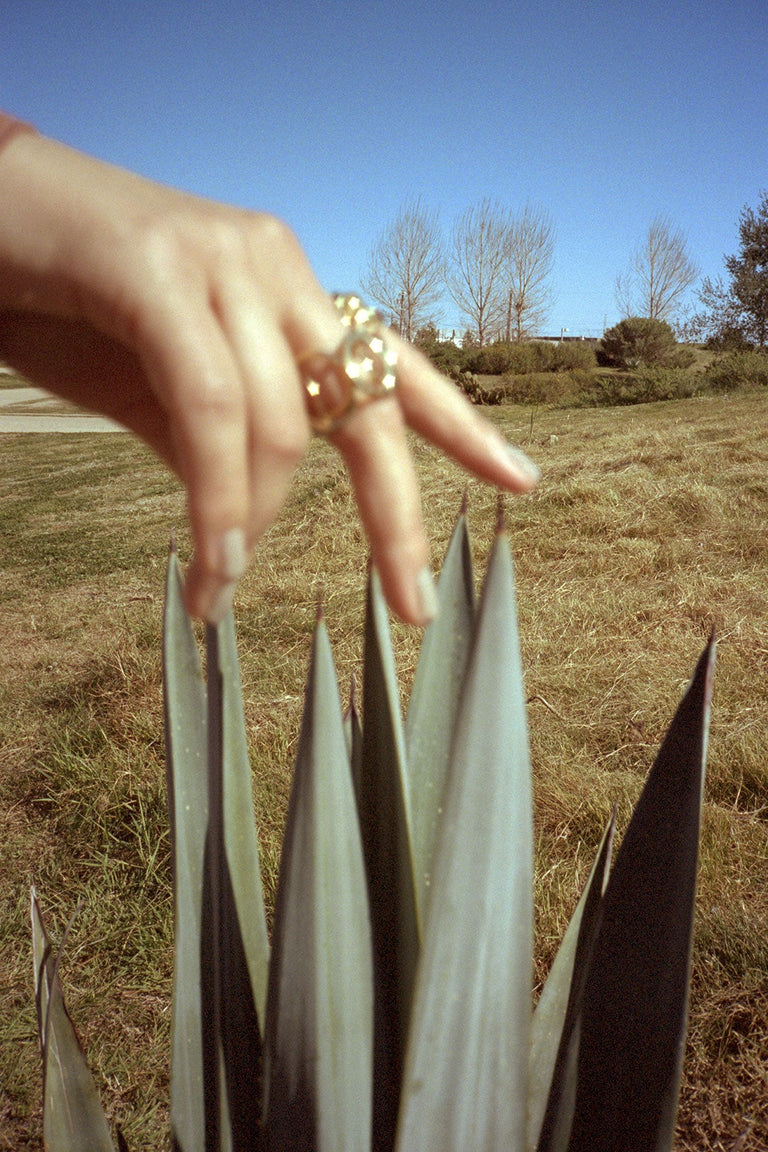 Traces - White Topaz and Recycled Gold Vermeil Ring