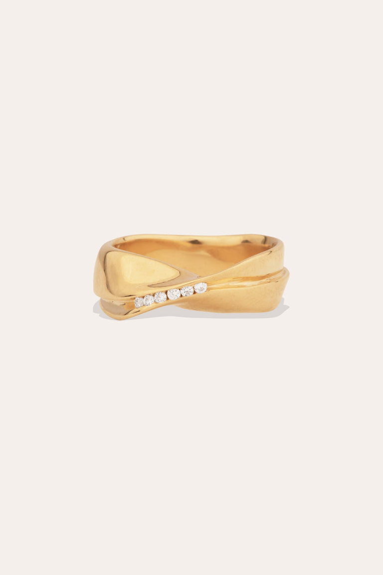 Cascading - 18 Carat Yellow Gold and Diamond Ring