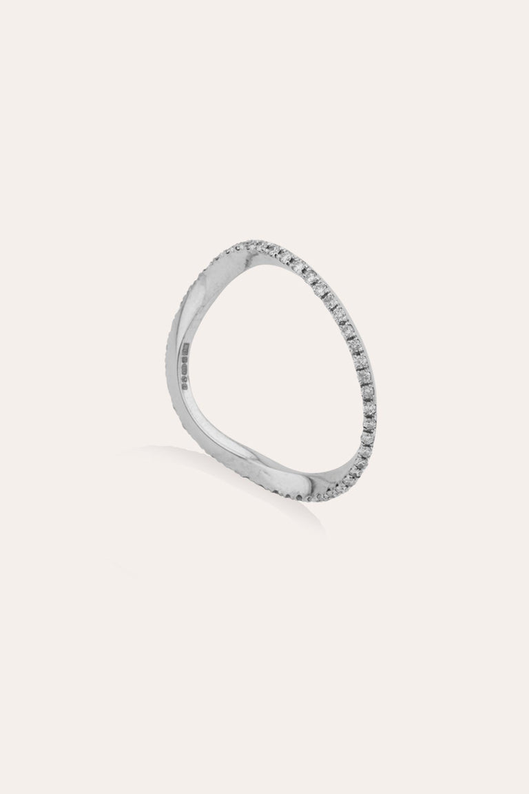 Wild Waves - 18 Carat White Gold and Diamond Ring