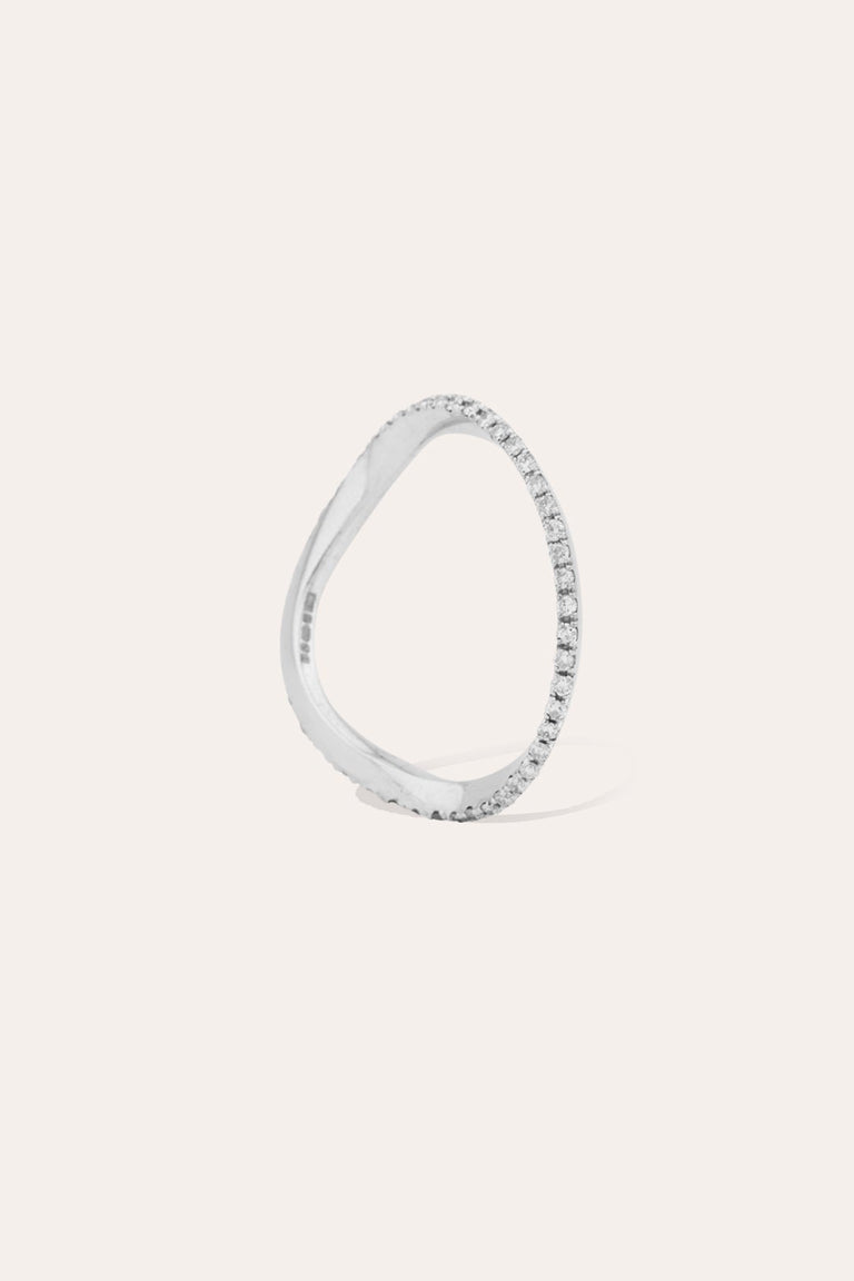 Wild Waves - 18 Carat White Gold and Diamond Ring