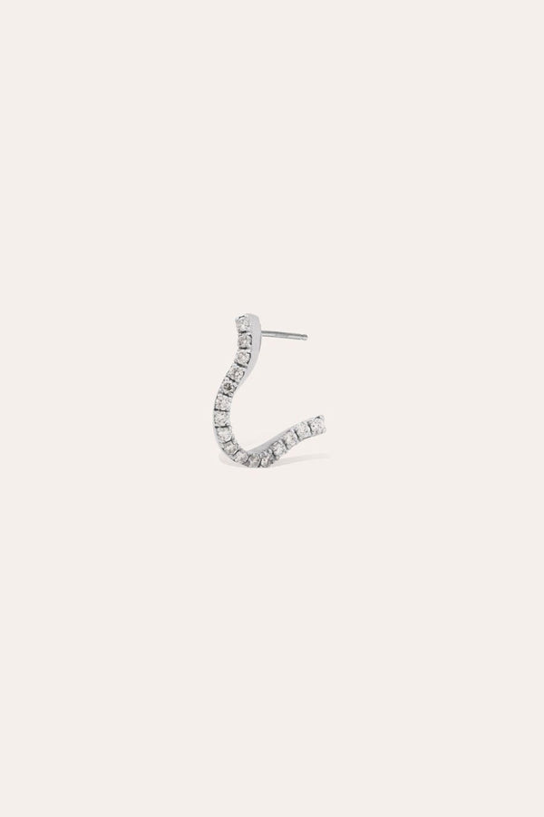 The Crush of Water - 18 Carat White Gold and Diamond Single Earring