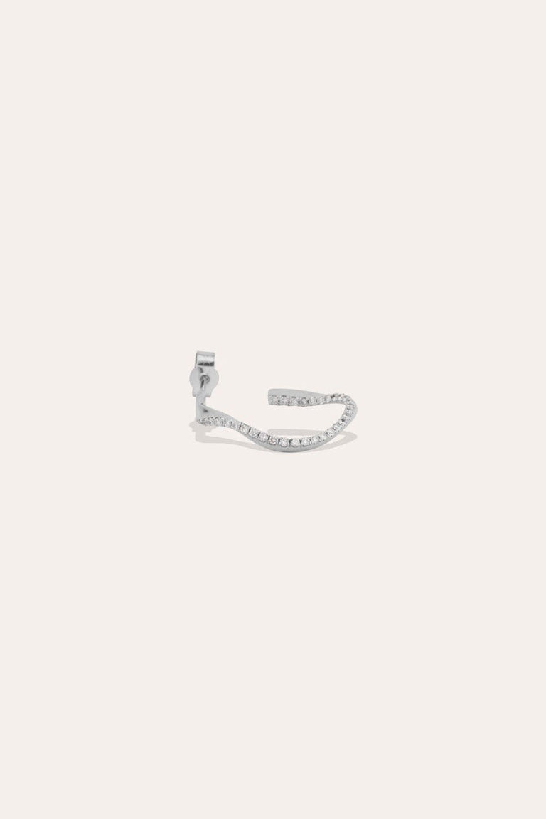 Elegy for W.W. - 18 Carat White Gold and Diamond Single Earring