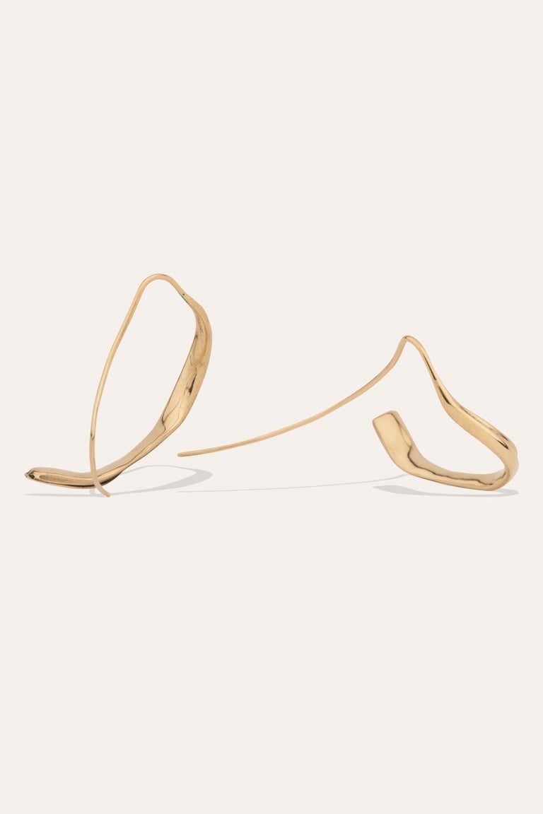 A Sudden Gust of Wind - 18 Carat Yellow Gold and Diamond Earrings