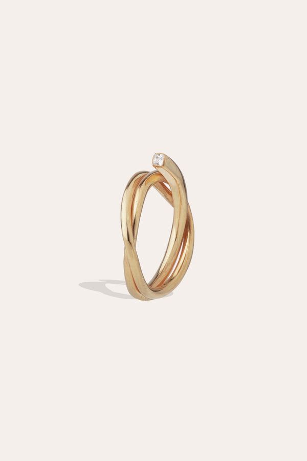 An Archaeology of the Industrial Age - 18 Carat Yellow Gold and Diamond Ring