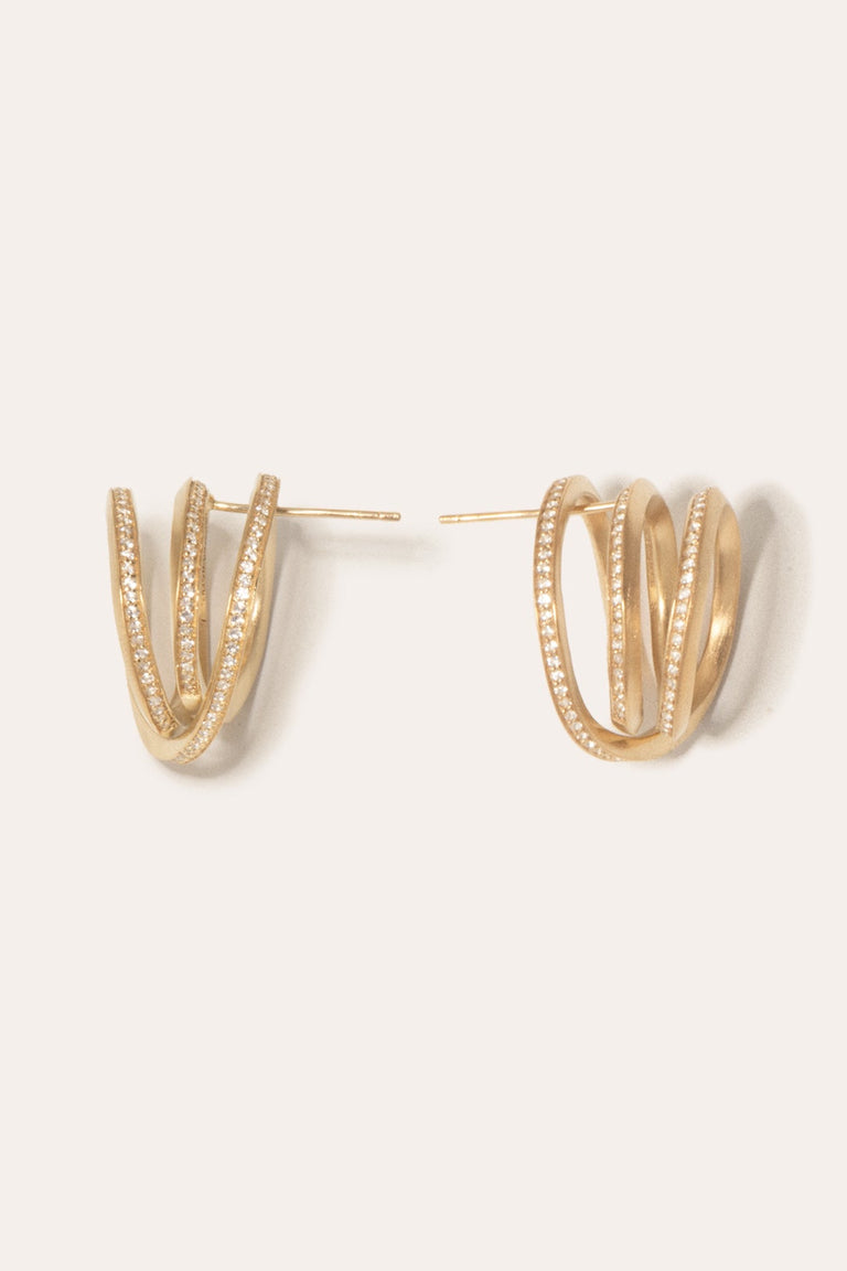 Stratum II - White Topaz and Gold Vermeil Earrings