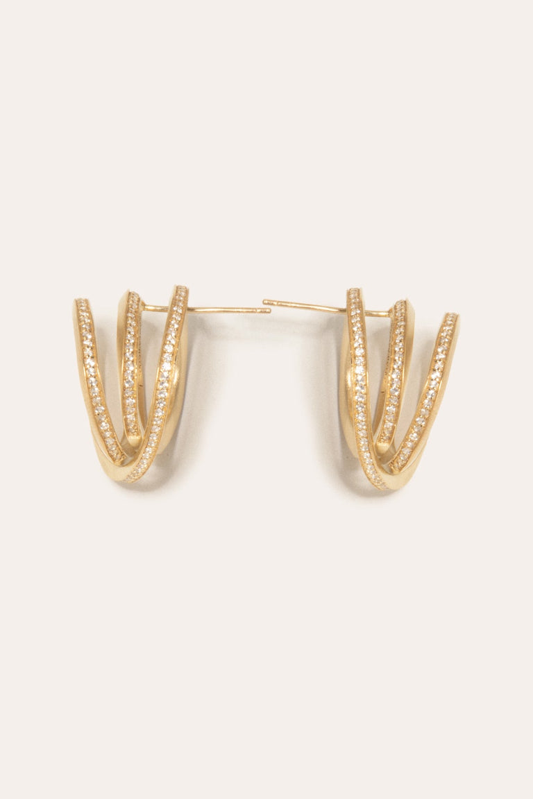 Stratum II - White Topaz and Gold Vermeil Earrings
