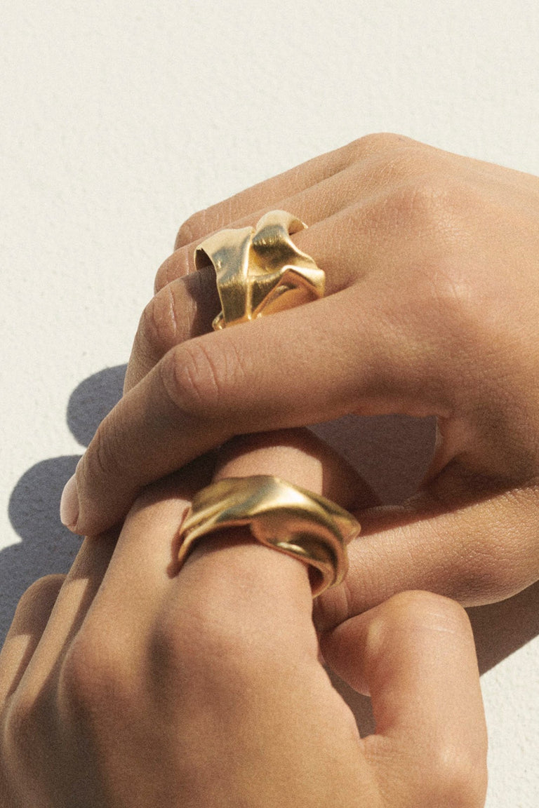 Crunched: A Tale of Abandoned Legal Strategies - Recycled Gold Vermeil Ring