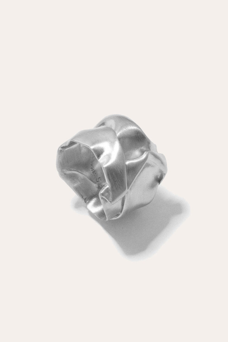 Crunched: A Tale of Abandoned Legal Strategies - Recycled Silver Ring