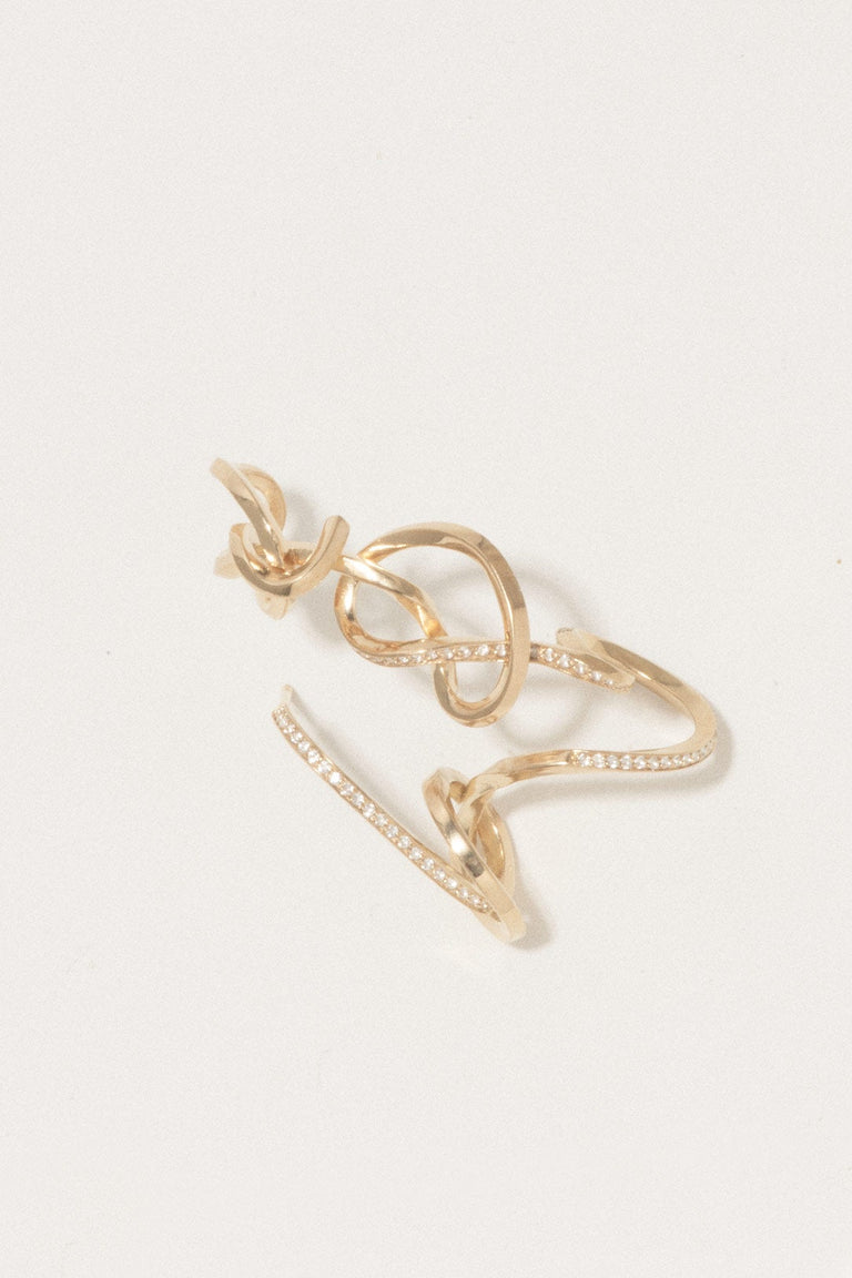 Tangle - White Topaz and Gold Vermeil Ear Climber