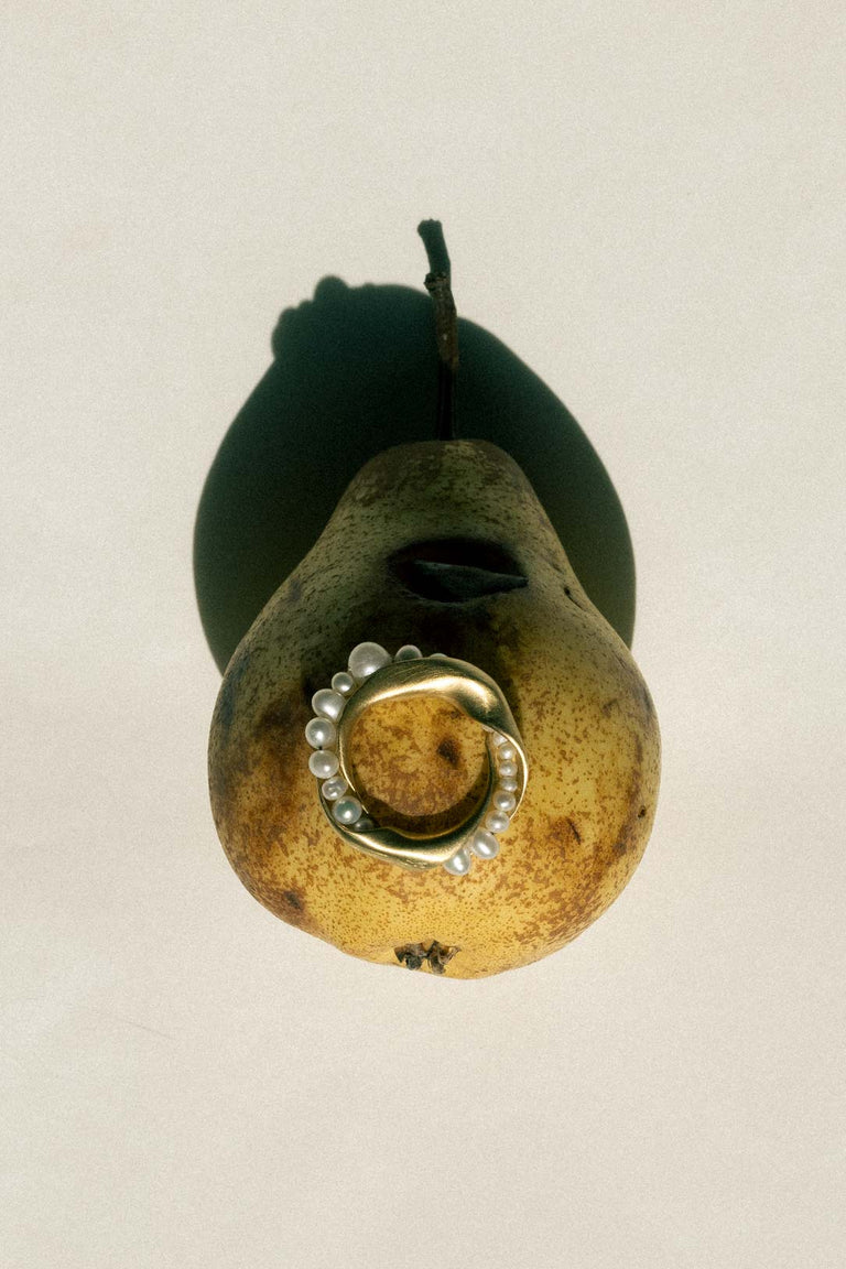 Drippity Drip - Pearl and Recycled Gold Vermeil Ring