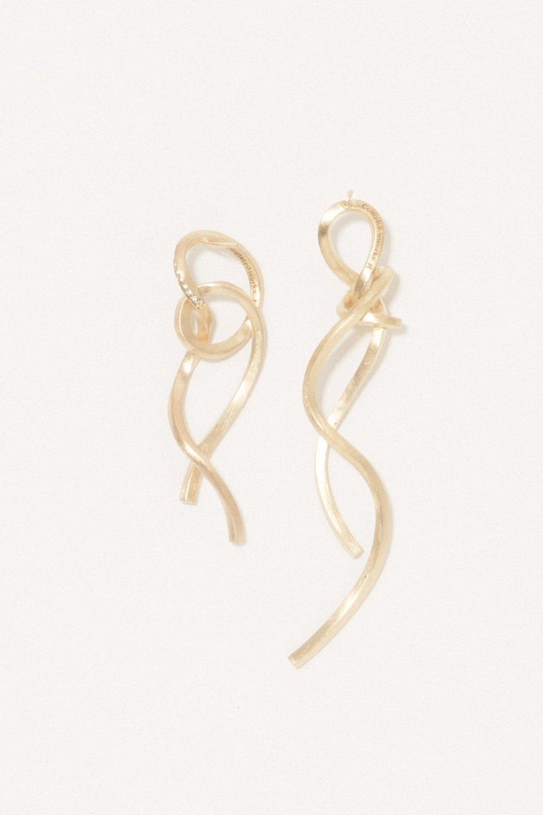 Thread II - White Topaz and Gold Vermeil Earrings