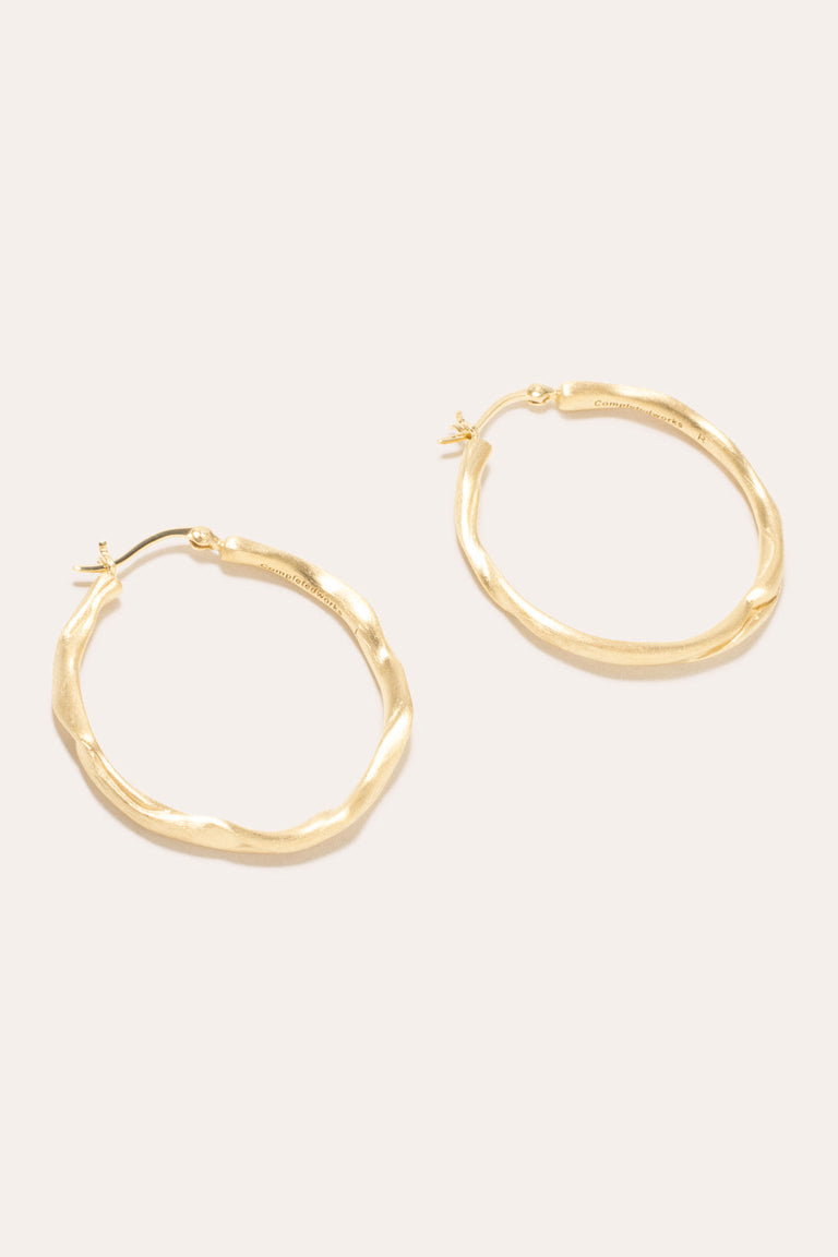 Furrowed - Gold Vermeil Hoop Earrings