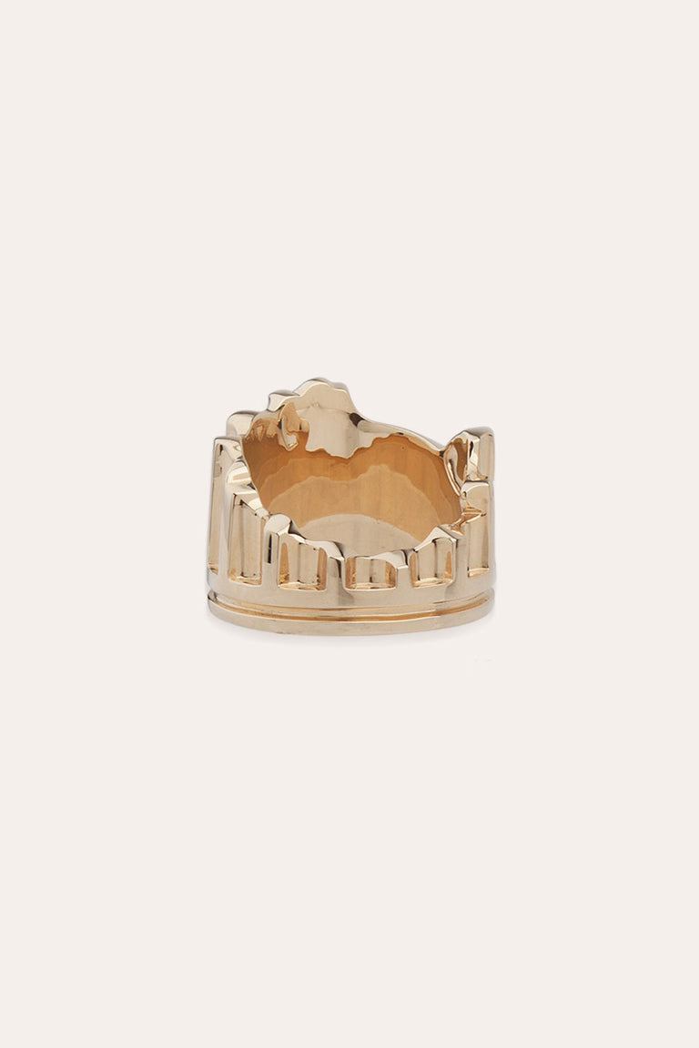 Column - 18 Carat Yellow Gold and 0.136ct Diamond Ring