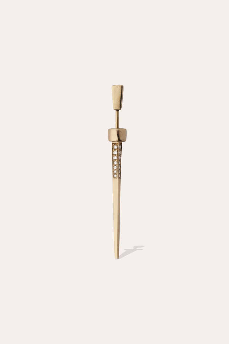 A Quarrel with my Dentist - Yellow Gold and Diamond Single Earring
