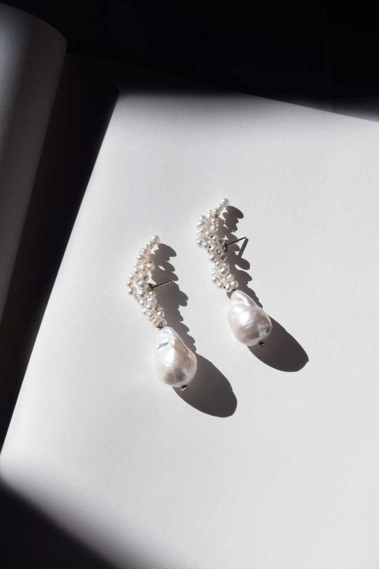 Gotcha  - Pearl and Recycled Gold Vermeil Earrings