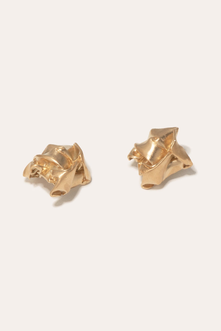 Crunched: A Tale of Abandoned Legal Strategies - Gold Vermeil Earrings