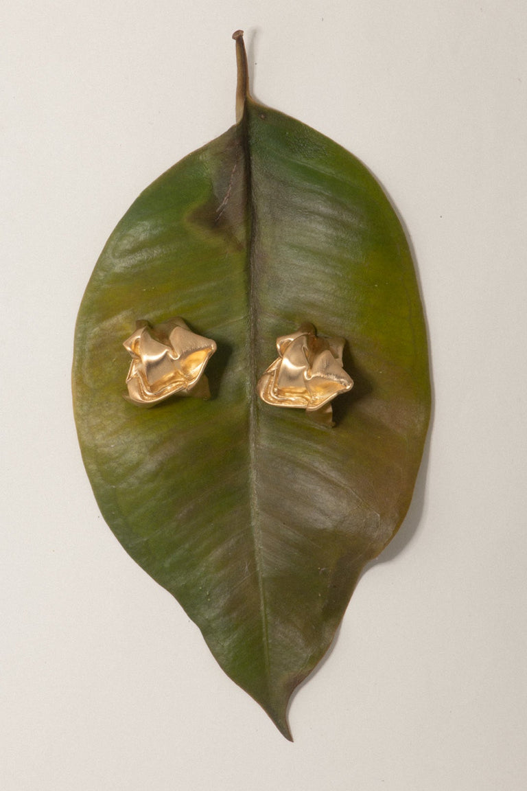 Crunched: A Tale of Abandoned Legal Strategies - Gold Vermeil Earrings