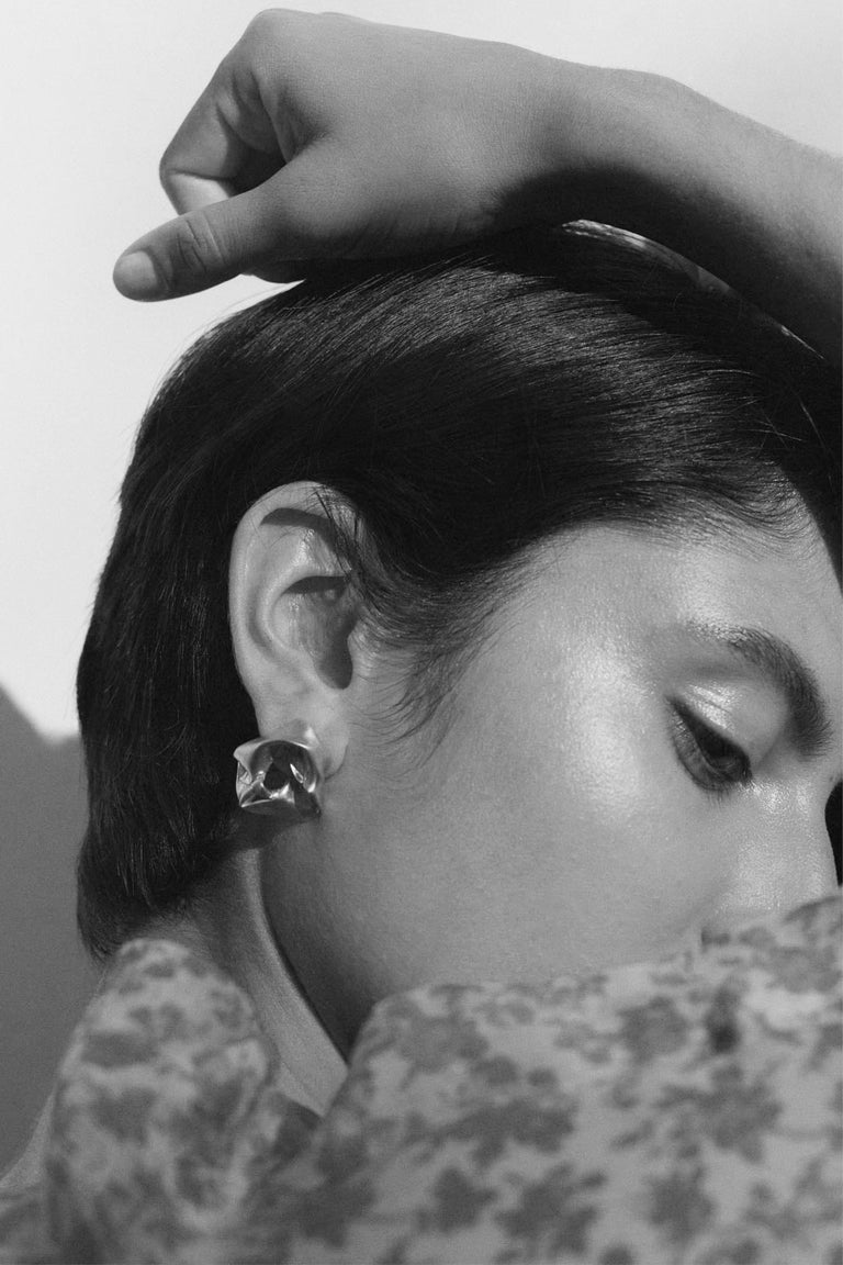"Notsobig" Scrunch - Recycled Silver Earrings