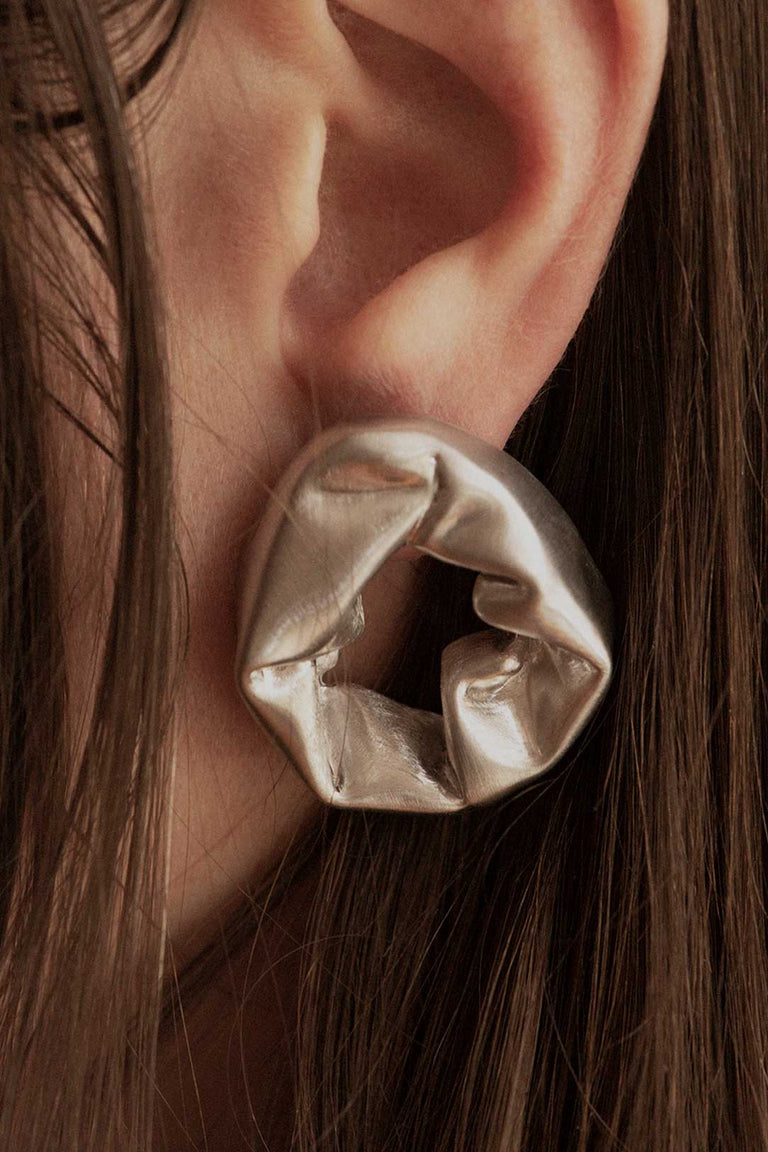 Scrunch - Recycled Silver Earrings