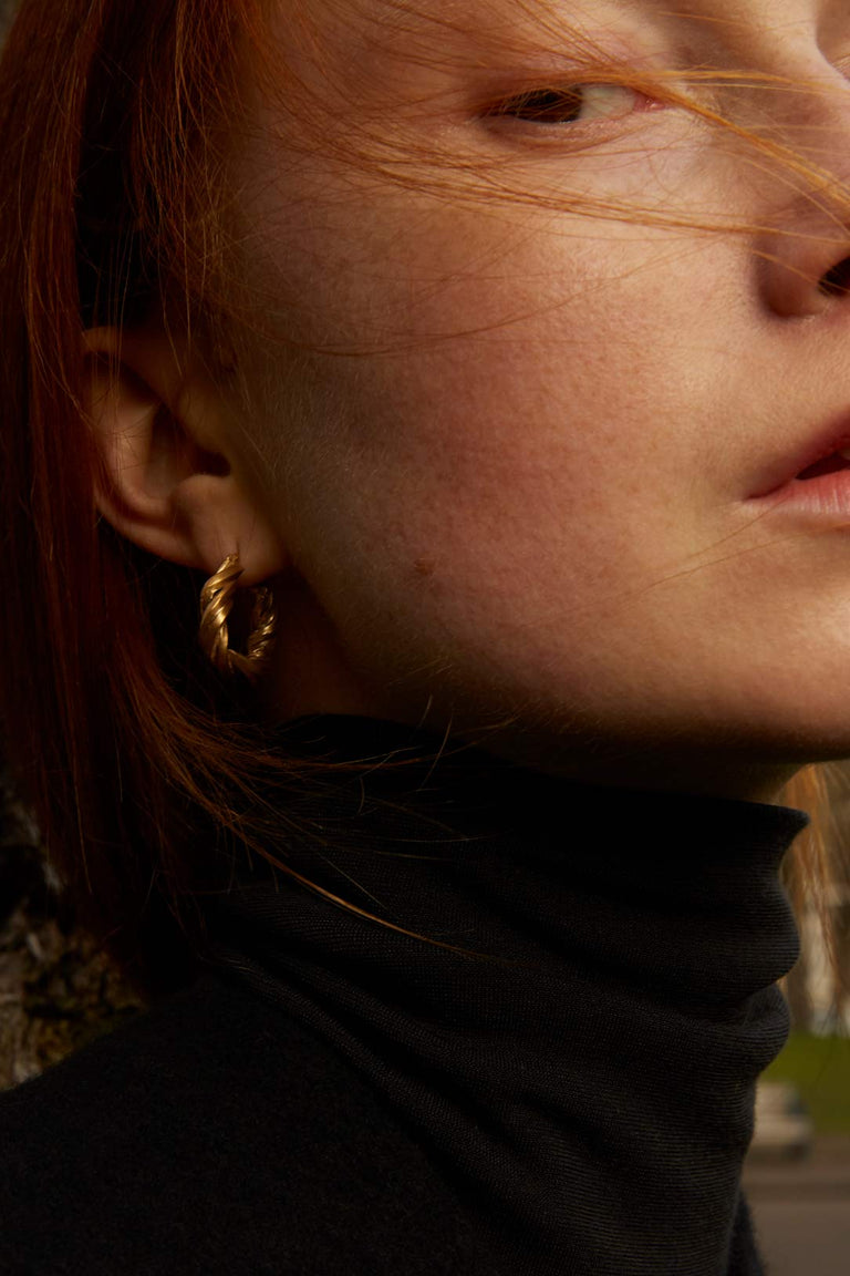 Deep State - Gold Vermeil Hoop Earrings