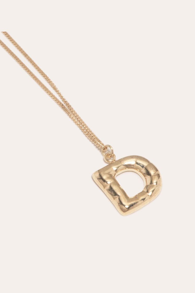 14K Yellow Initial D 1/8 CTW Diamond 16 Necklace | Roth Jewelers