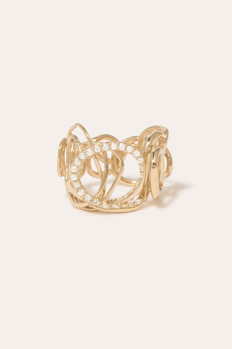 Traces - White Topaz and Recycled Gold Vermeil Ring
