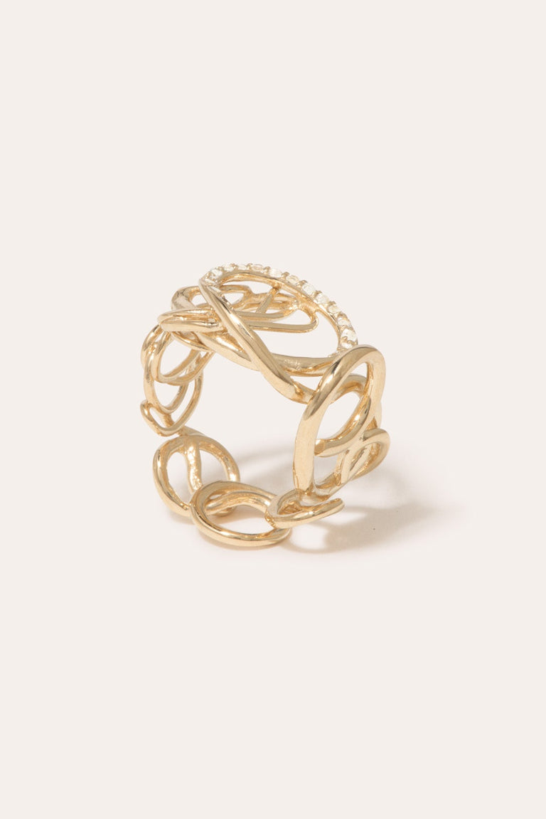 Traces - White Topaz and Recycled Gold Vermeil Ring