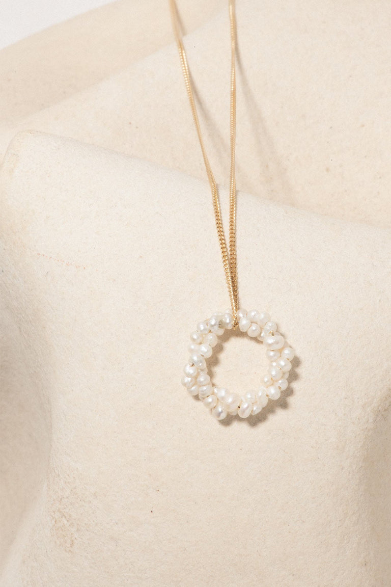 Drift - Pearl and Recycled Gold Vermeil Pendant
