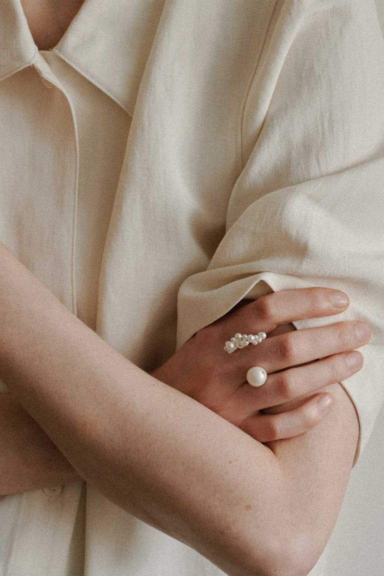 Speaking to the Penguins - Pearl and Gold Vermeil Ring