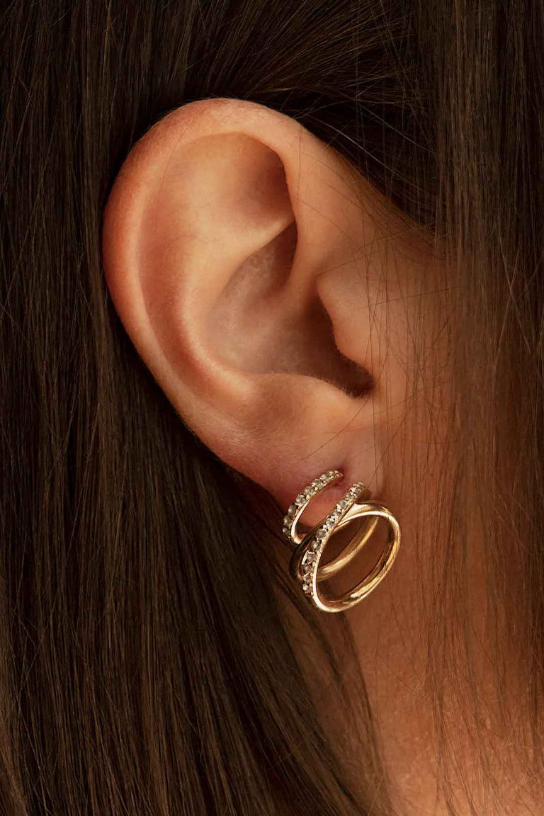 Flow - White Topaz and Recycled Gold Vermeil Earrings