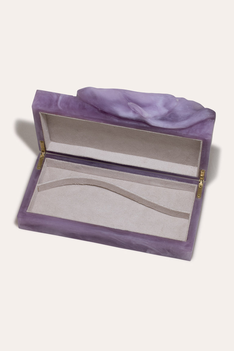 Jewellery Box - Marble Resin Box in Matte Lilac