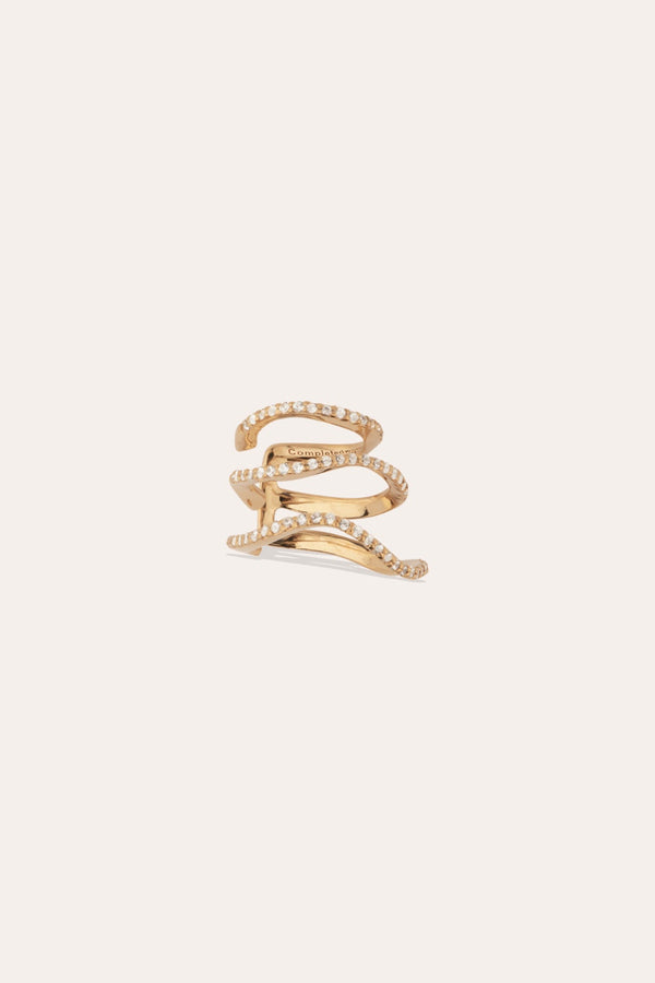 Riot. Strike. Riot. - White Topaz and Recycled Gold Vermeil Ear Cuff