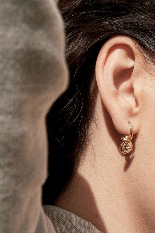The Beekeeper - White Topaz and Recycled Gold Vermeil Earrings