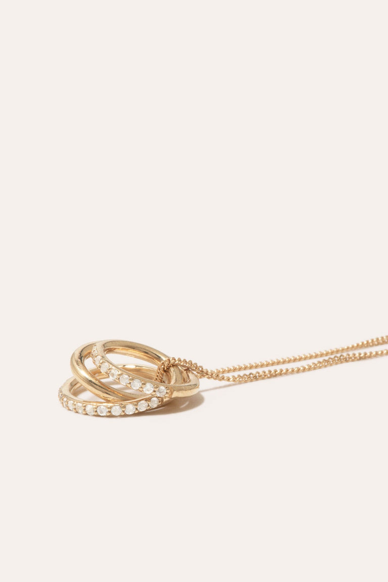 Flow - White Topaz and Gold Vermeil Pendant