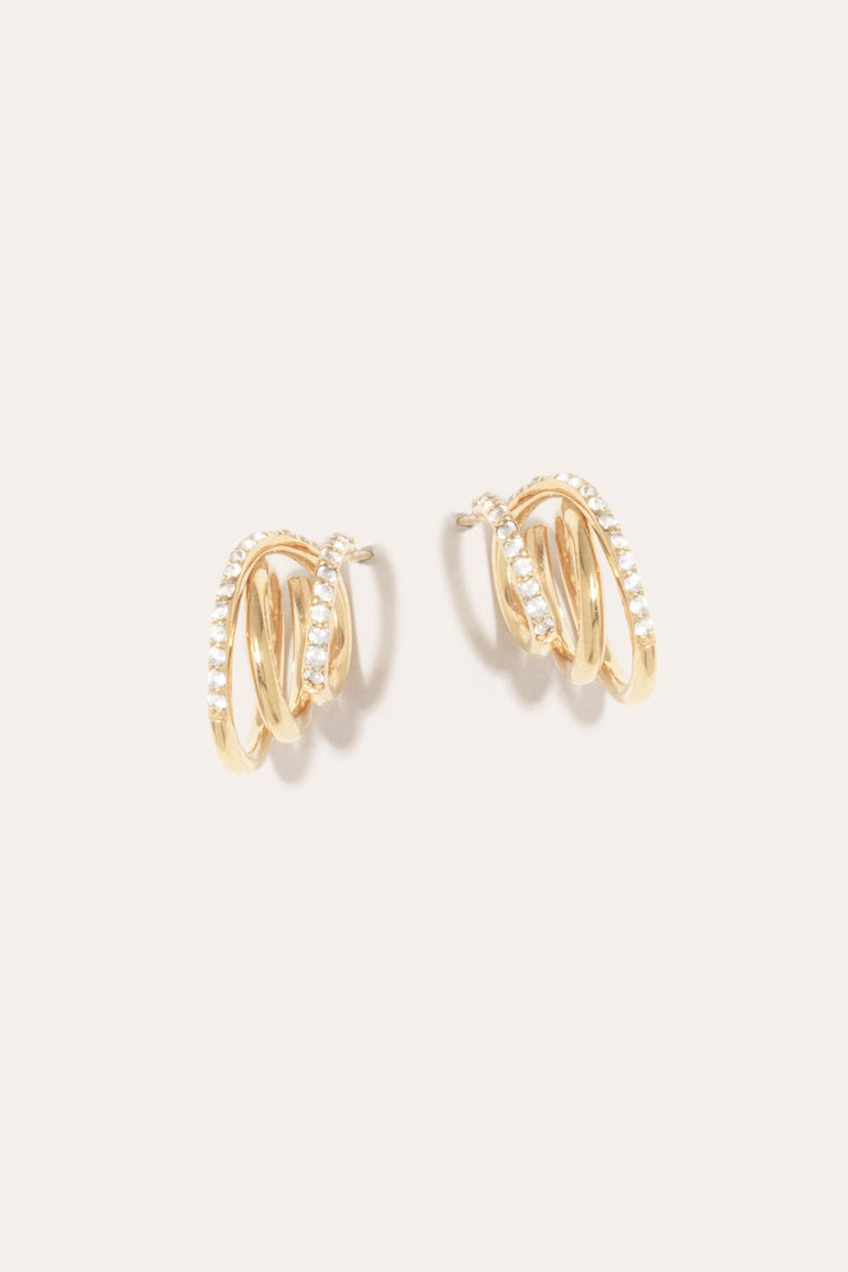 Flow - White Topaz and Recycled Gold Vermeil Earrings