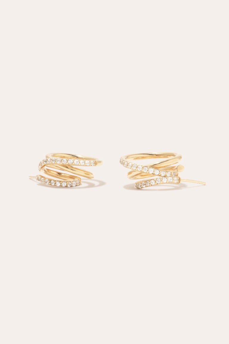 Flow - White Topaz and Recycled Gold Vermeil Earrings