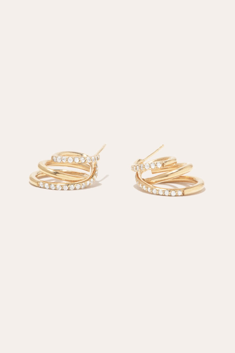 Flow - White Topaz and Recycled Gold Vermeil Earrings