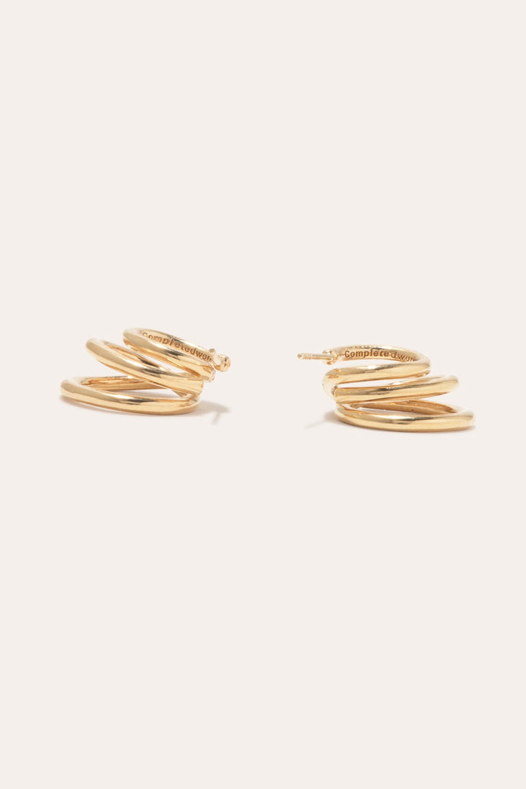 Flow - White Topaz and Recycled Gold Vermeil Earrings