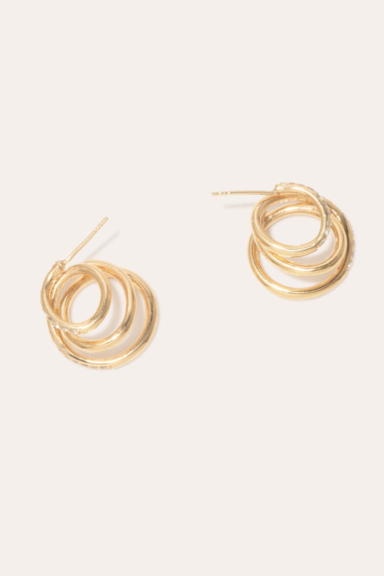 Flow - White Topaz and Recycled Gold Vermeil Earrings