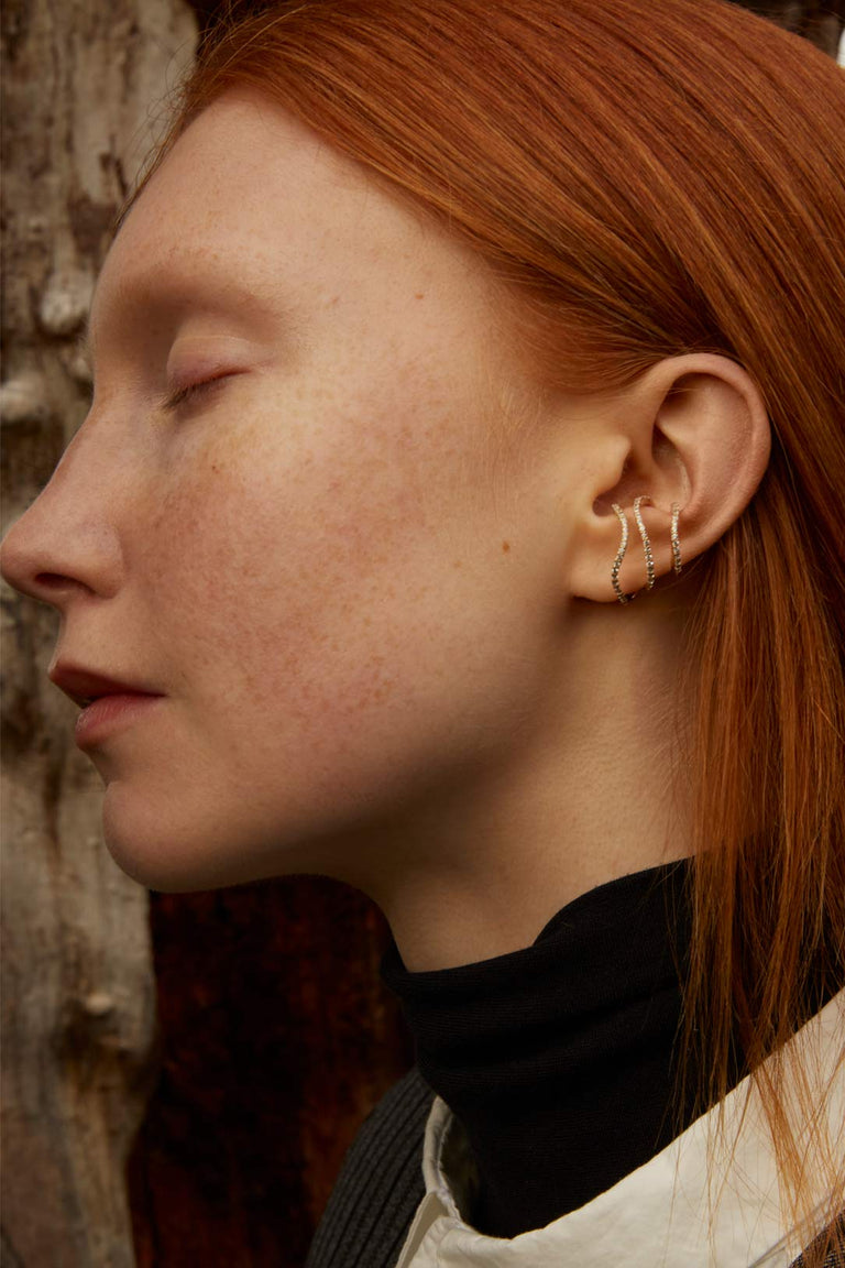 Riot. Strike. Riot. - White Topaz and Recycled Gold Vermeil Ear Cuff